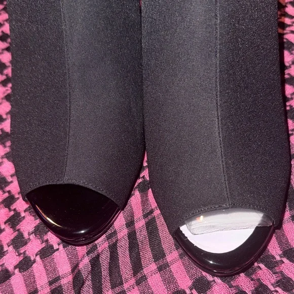 Life Stride Velocity Memory Foam Black Women's Heels Size 9.5 Peep Toe Booties - Picture 8 of 15